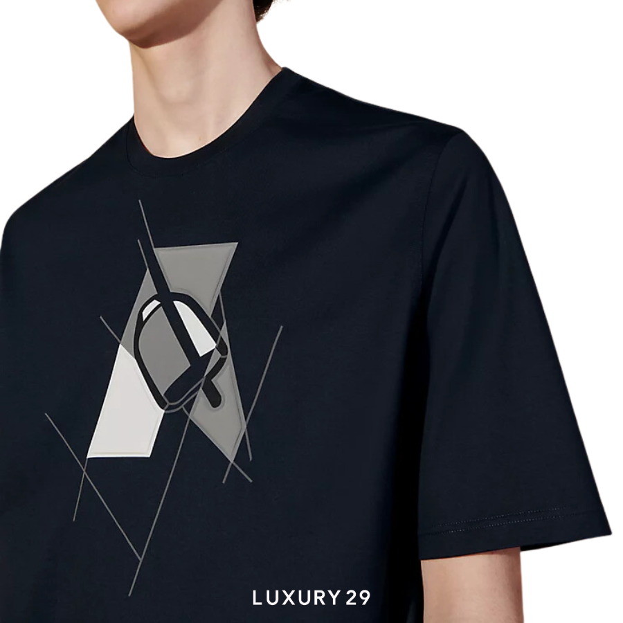 Hermes "Etrier en Fragments" t-shirt Marine HERMES