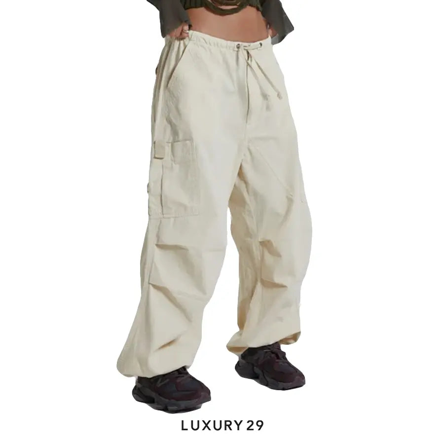 Jaded Ecru Parachute Cargo Pants JADED