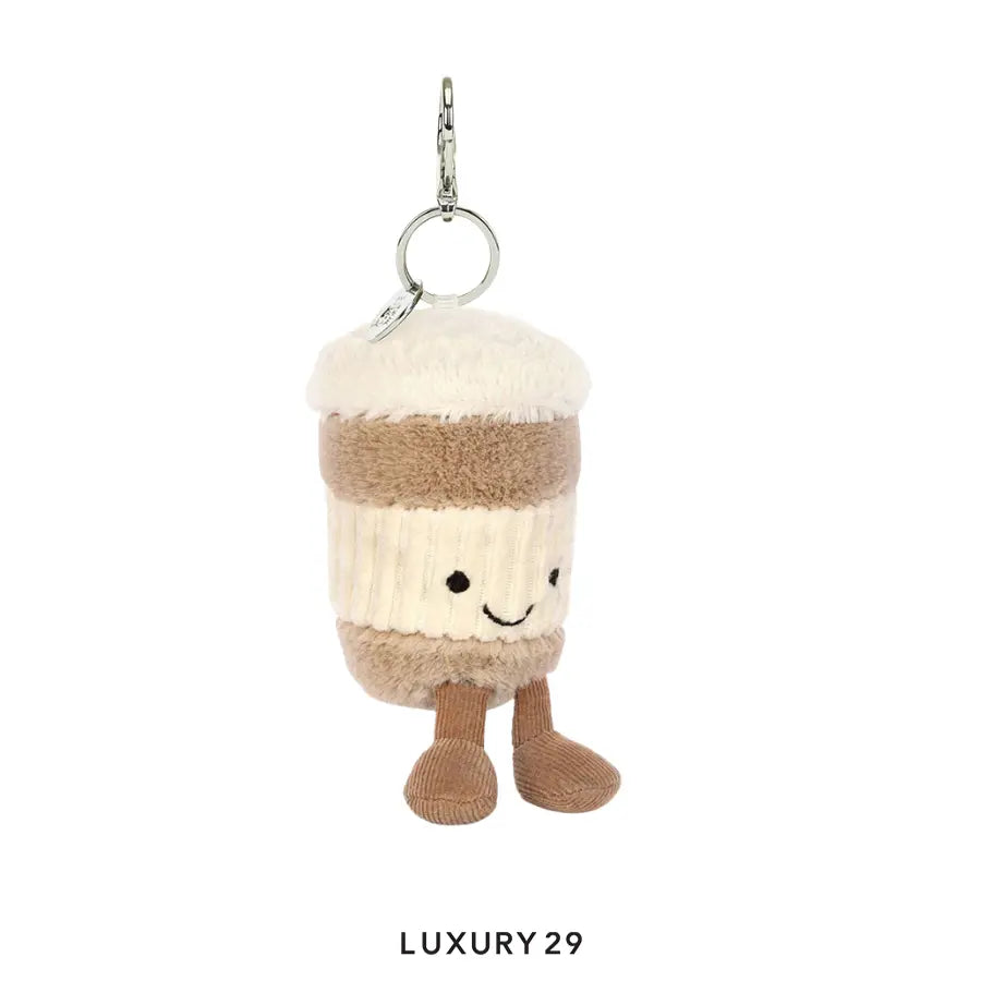 Jellycat Amuseables Coffee-to-Go Bag Charm Brown JELLYCAT Luxury29