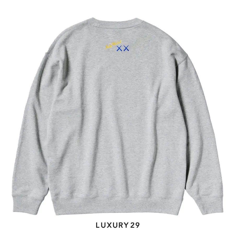 KAWS + Warhol Sweat Long Sleeve Shirt Grey - Luxury29