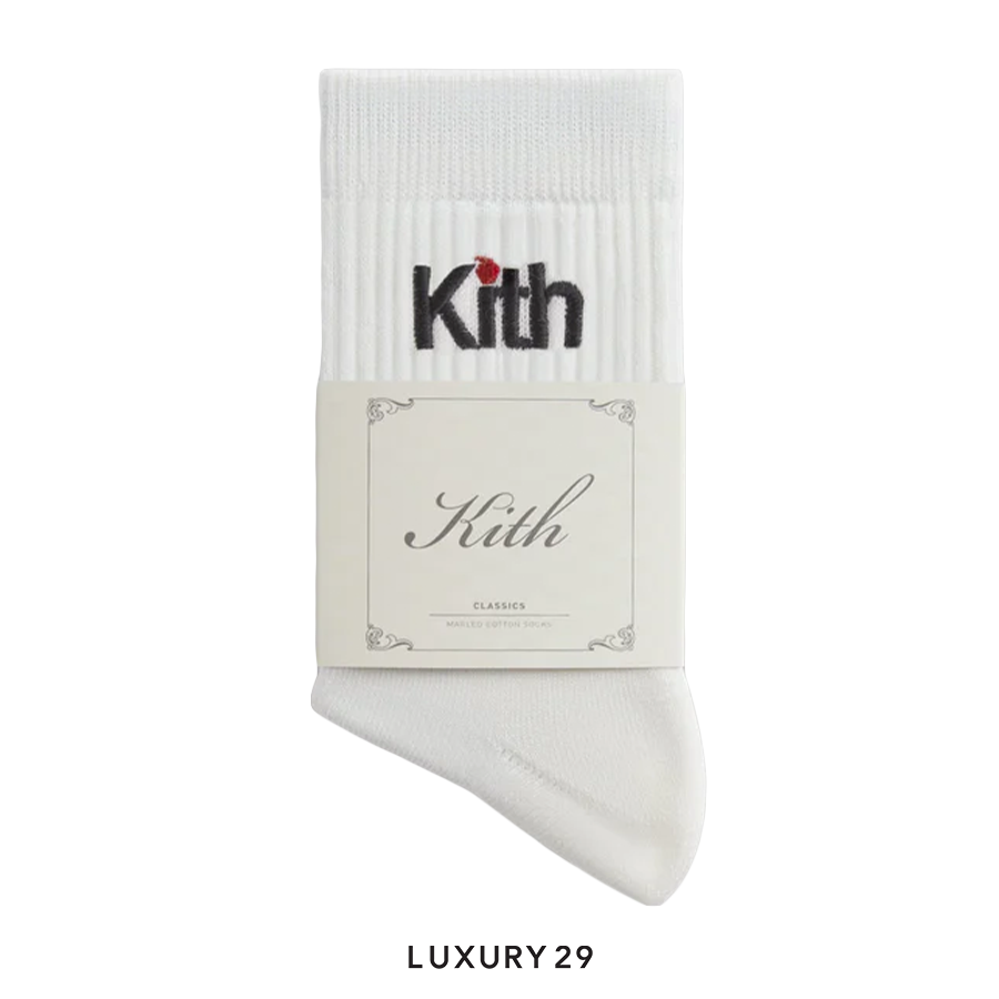 Kith Big Apple Mid Crew Sock White KITH