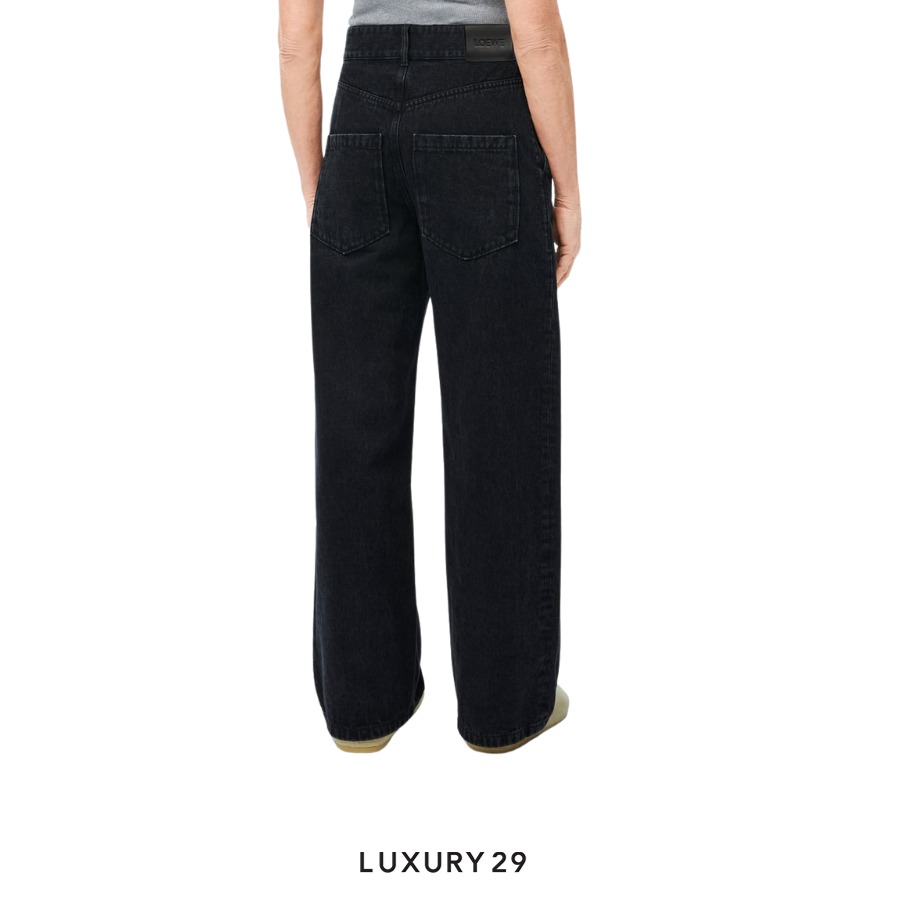 Loewe Anagram Baggy Jeans in Denim Black LOEWE