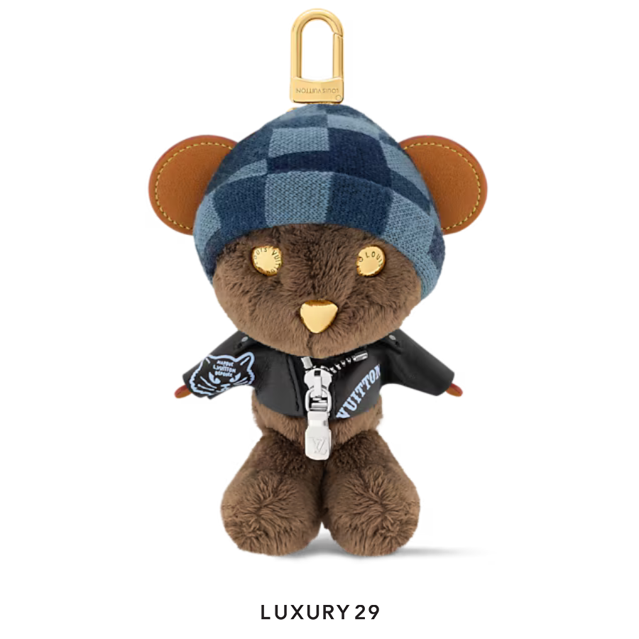 LOUIS VUITTON LV Louis Bear Gold hardware and silver Black LOUIS VUITTON