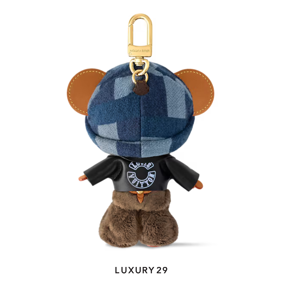 LOUIS VUITTON LV Louis Bear Gold hardware and silver Black LOUIS VUITTON