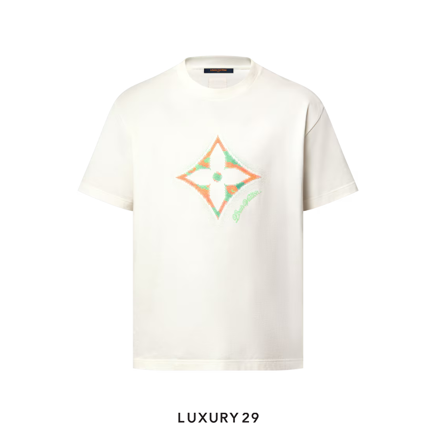 LOUIS VUITTON LV Monogram Flower 3D Gradient Print T-Shirt Milk White LOUIS VUITTON