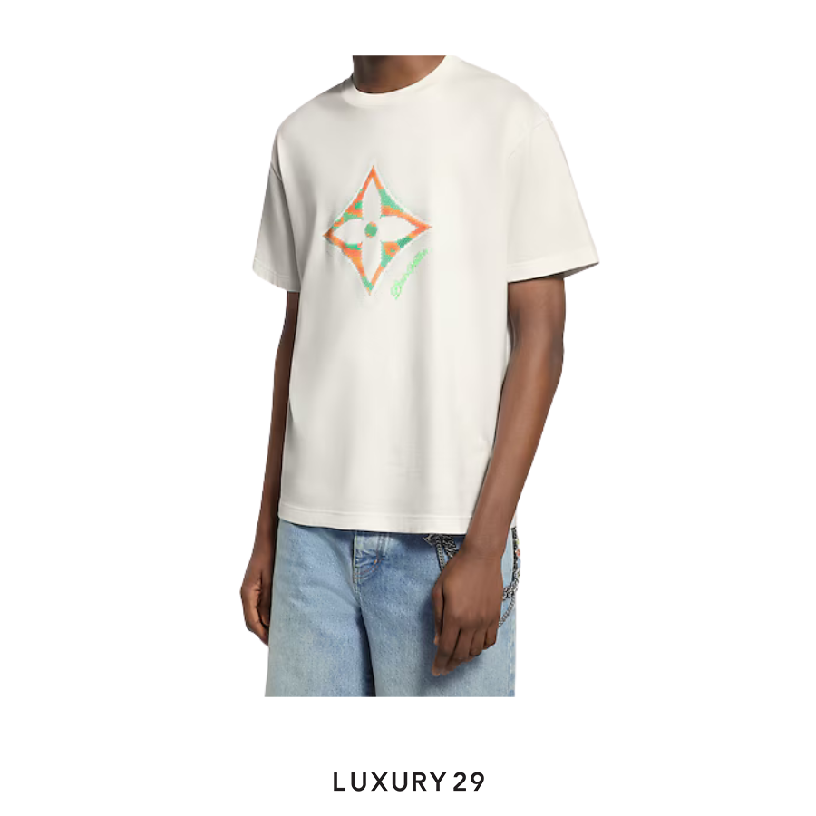 LOUIS VUITTON LV Monogram Flower 3D Gradient Print T-Shirt Milk White LOUIS VUITTON