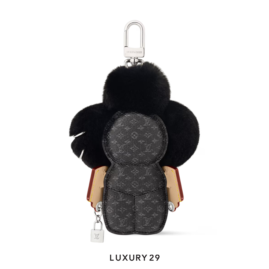 LOUIS VUITTON LV X Vivienne Fashionista Bag Charm Mink and leather Black LOUIS VUITTON
