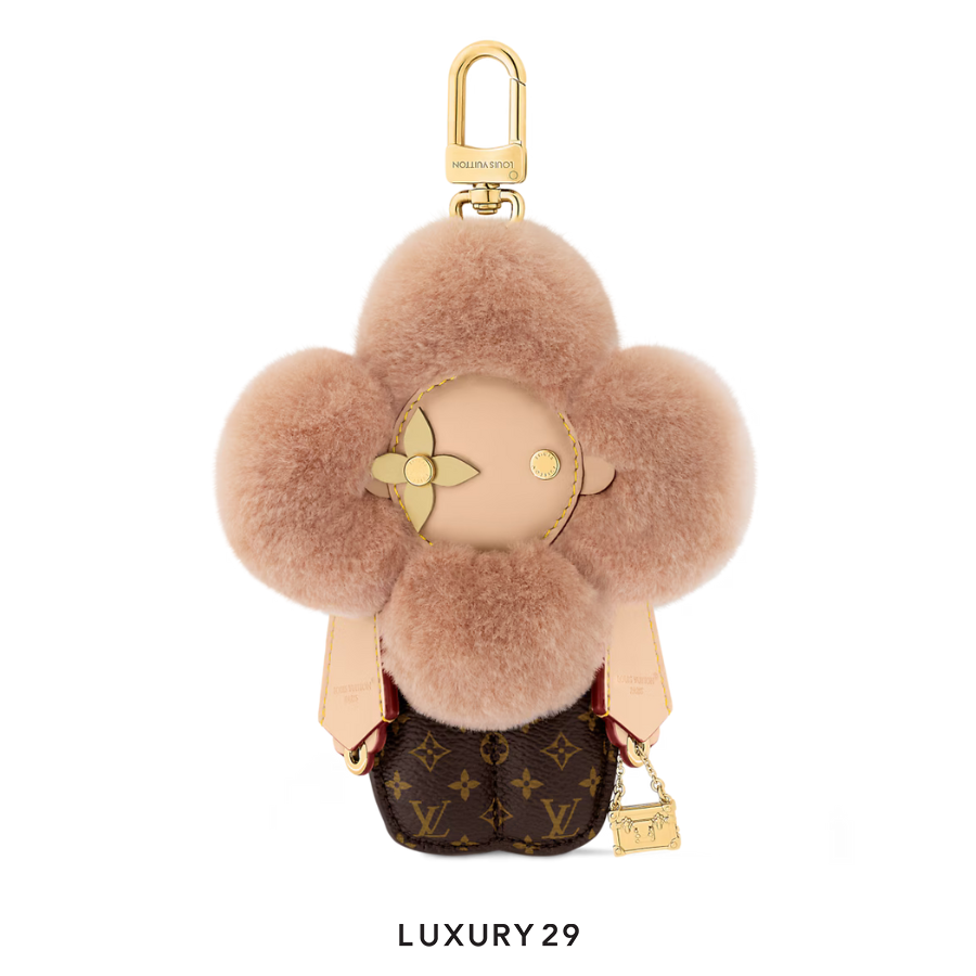 LOUIS VUITTON LV X Vivienne Fashionista Bag Charm Mink and leather Brown