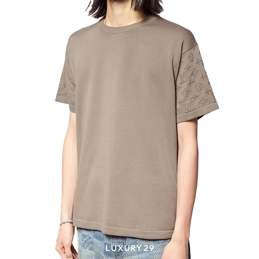 Louis Vuitton LV Short-Sleeved Cotton Crewneck Biege LOUIS VUITTON Luxury29