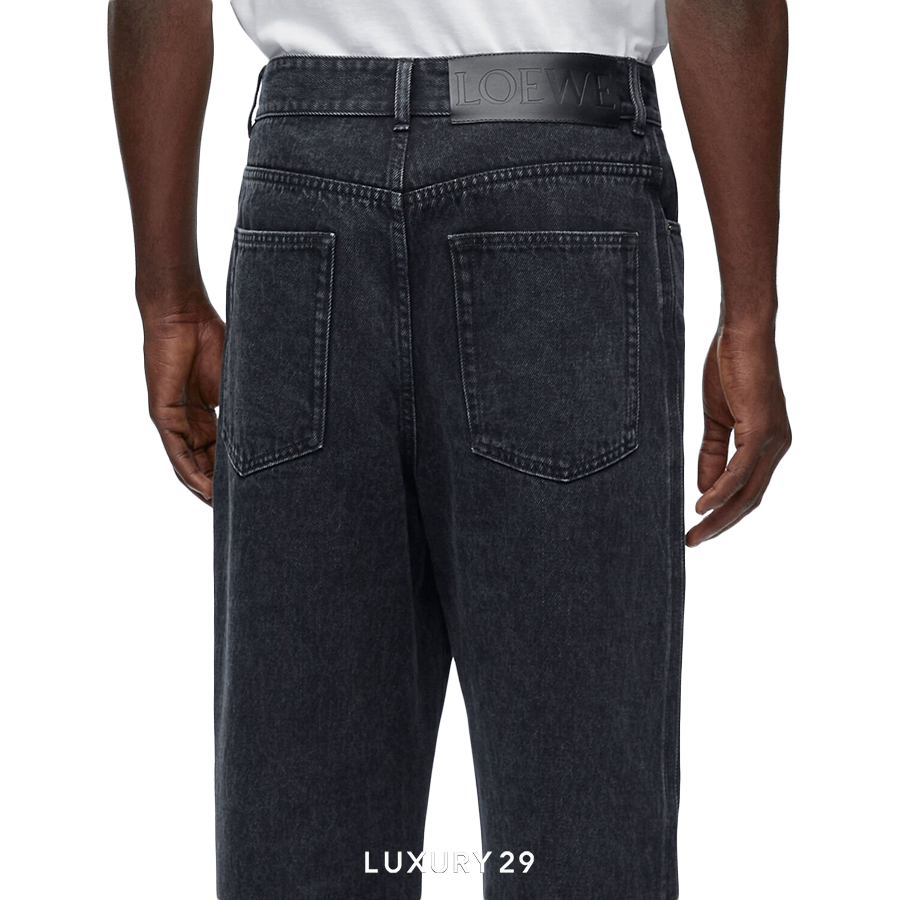 Loewe Anagram Baggy Jeans in Denim Black LOEWE