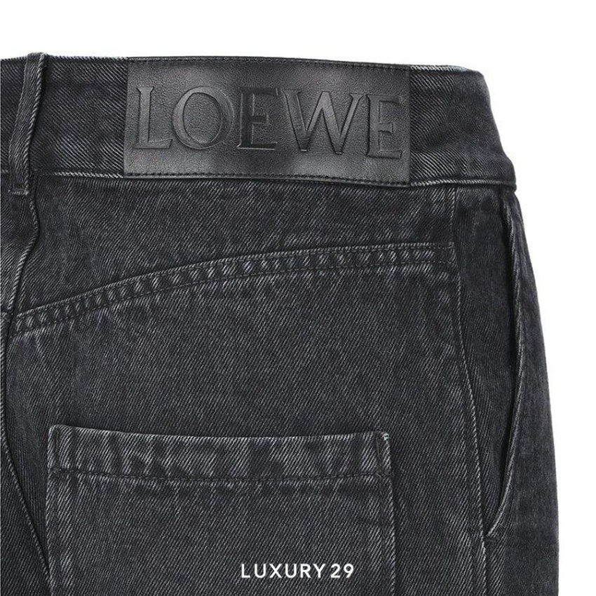 Loewe Anagram Baggy Jeans in Denim Black LOEWE