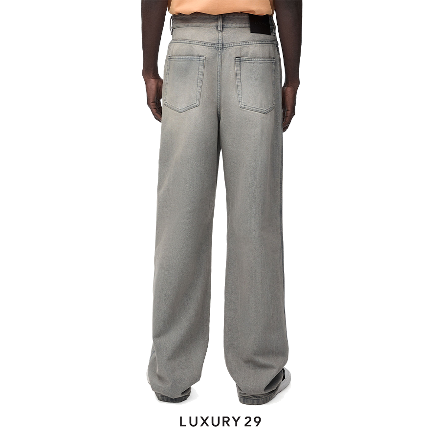 Loewe Anagram baggy jeans in denim Grey Melange LOEWE