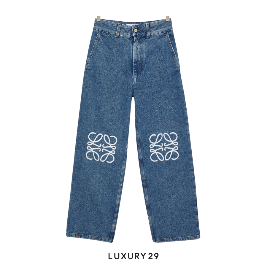 Loewe Anagram baggy jeans in denim Mid Blue Denim