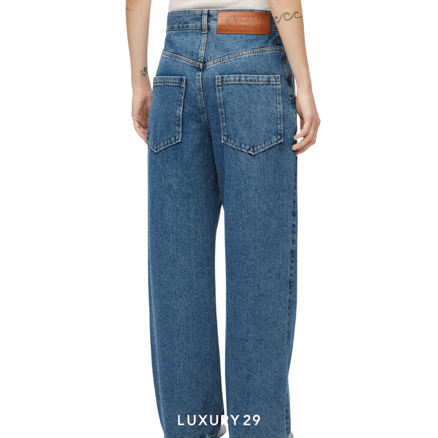 Loewe Anagram baggy jeans in denim Mid Blue Denim LOEWE