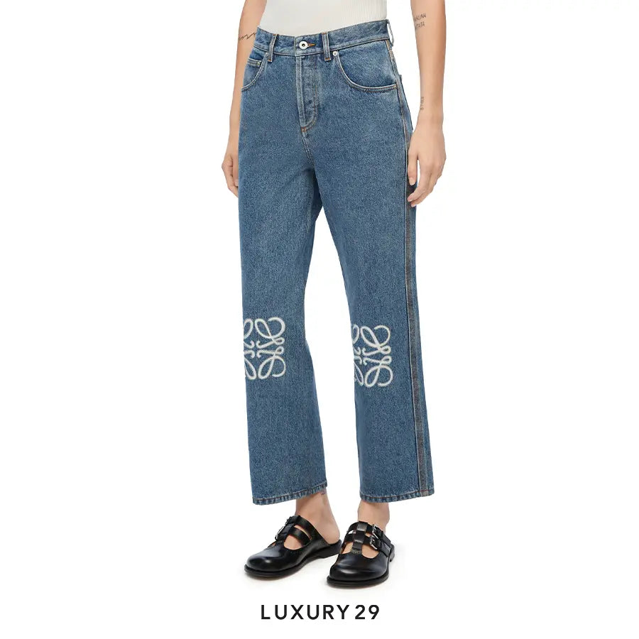 Loewe Anagram Cropped Denim Jeans LOEWE
