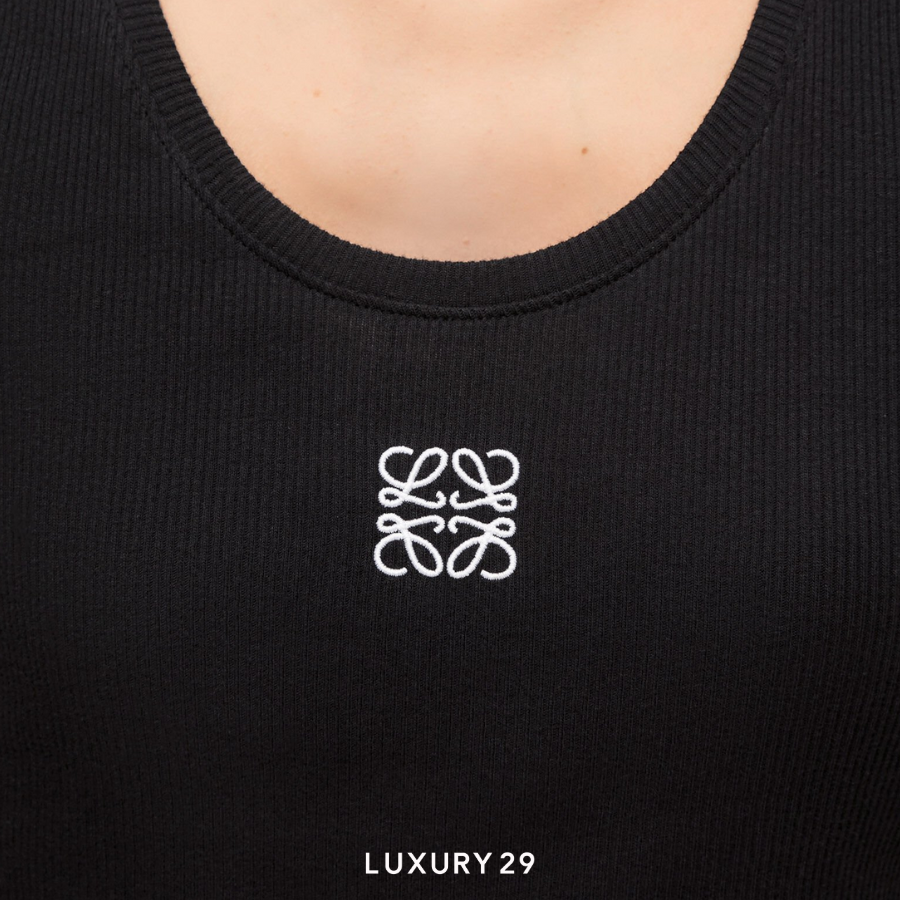 Loewe Anagram Tank Top in Cotton Black LOEWE