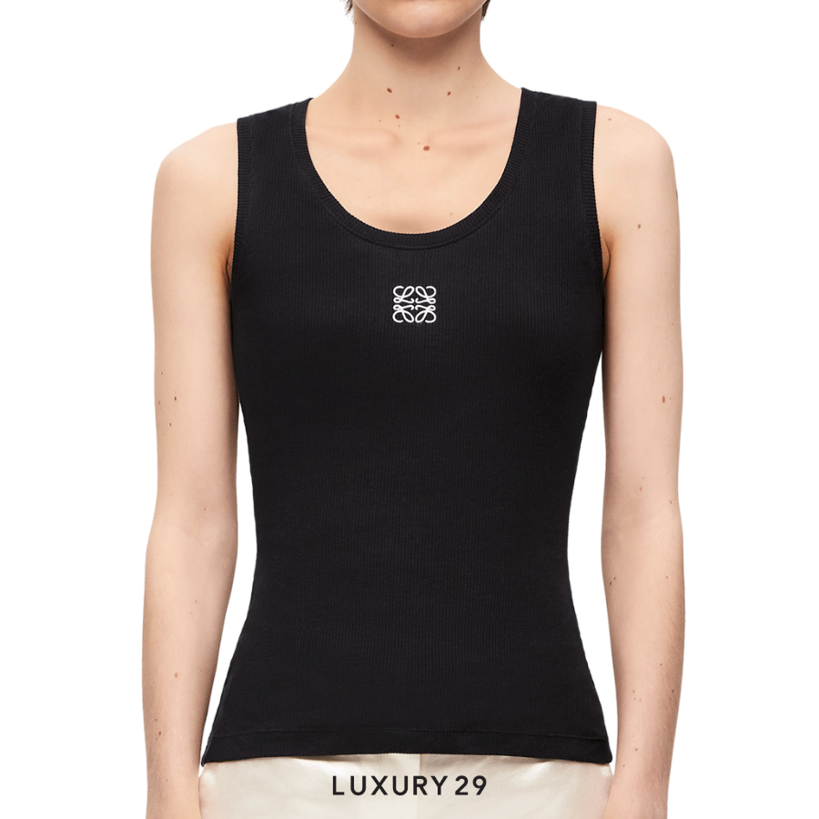 Loewe Anagram Tank Top in Cotton Black LOEWE