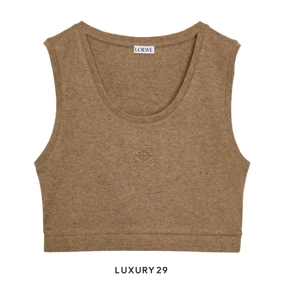 Loewe Anagram tank top in cotton Brown
