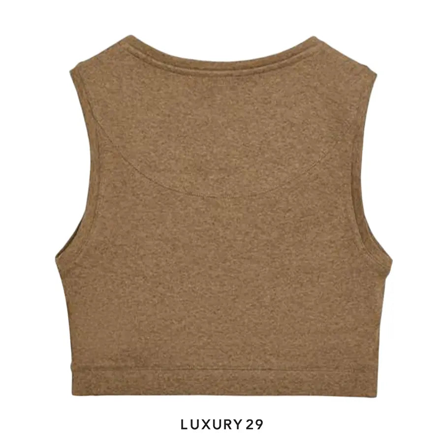 Loewe Anagram tank top in cotton Brown LOEWE