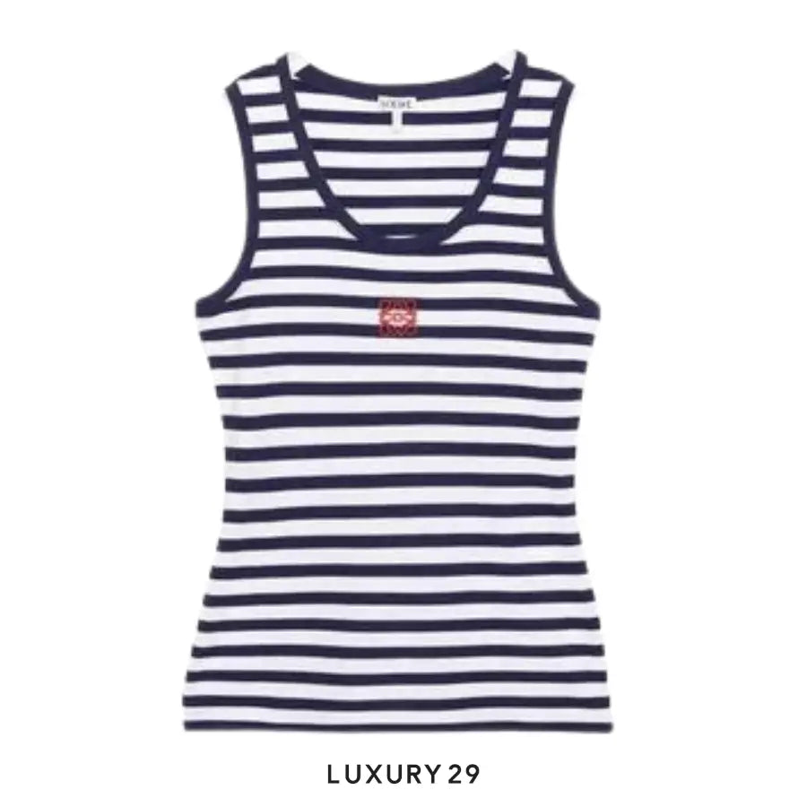 Loewe Anagram tank top in viscose blend White/Navy