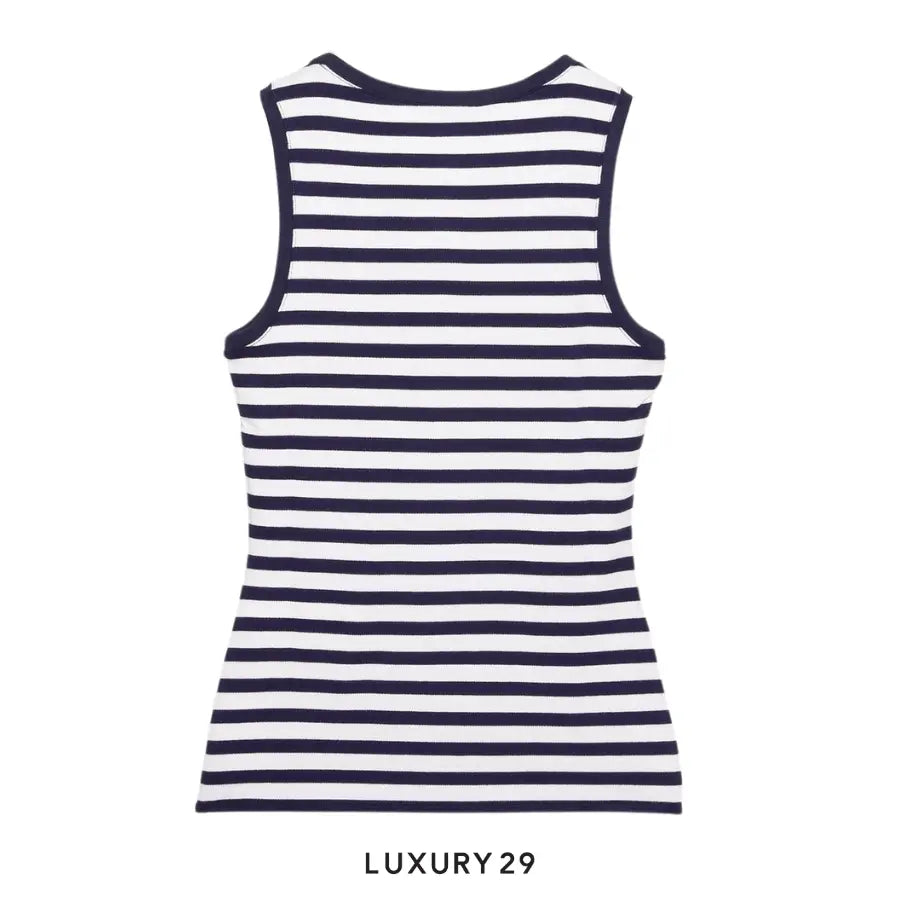 Loewe Anagram tank top in viscose blend White/Navy LOEWE