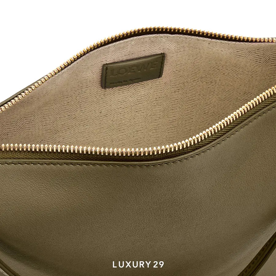 Loewe Mini Hammock Hobo Bag in Classic Calfskin Dark Khaki Green LOEWE