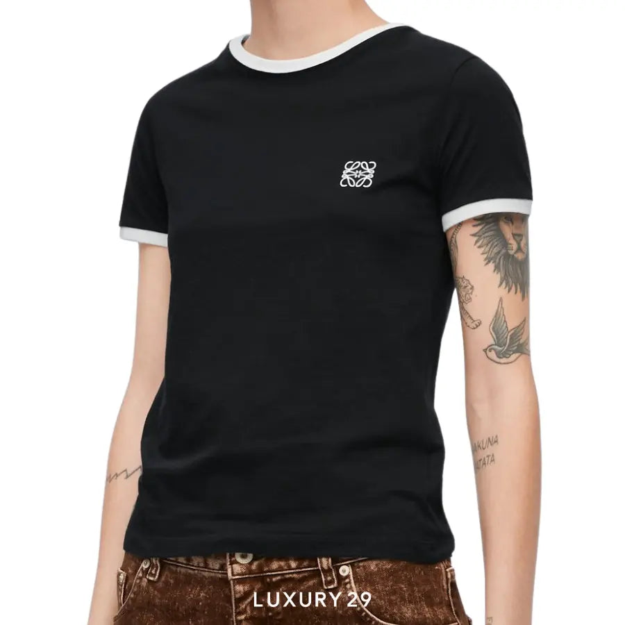 Loewe Slim fit T-shirt in cotton Black/White LOEWE