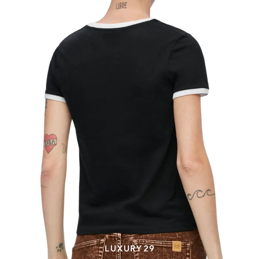 Loewe Slim fit T-shirt in cotton Black/White LOEWE