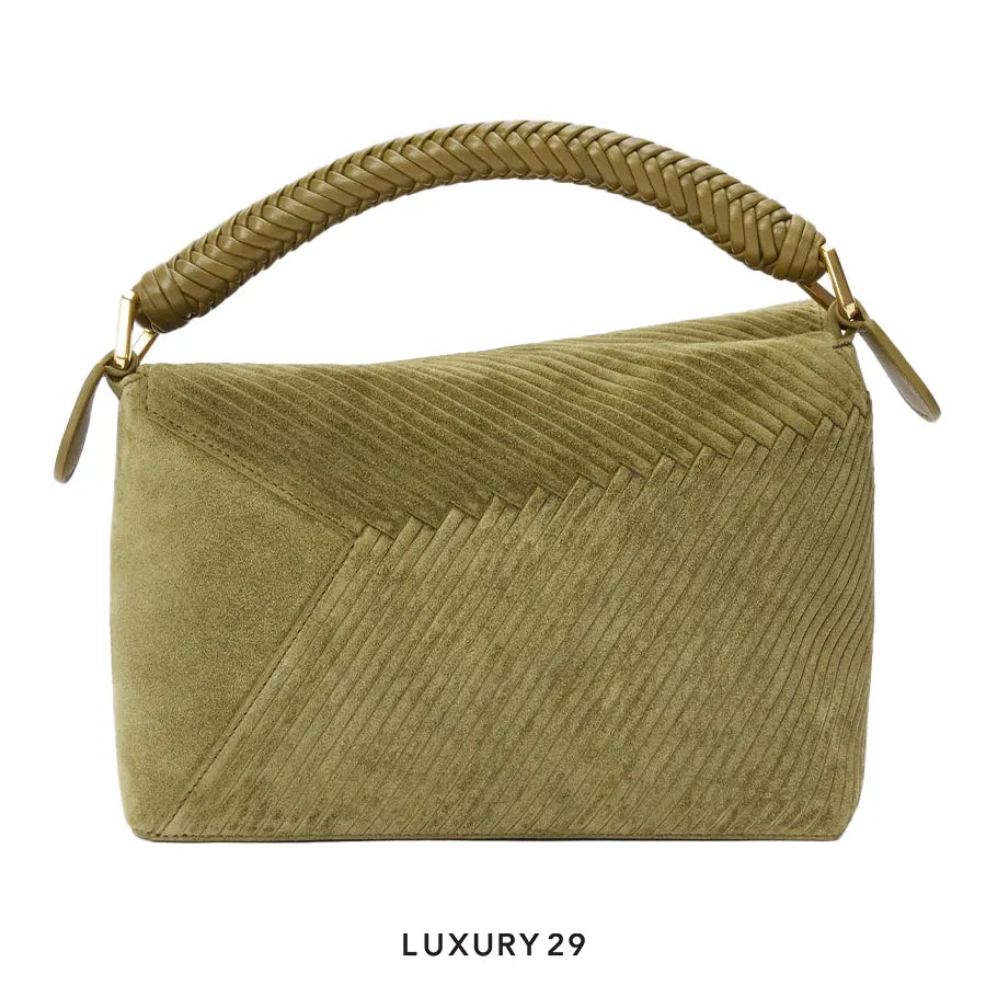 Loewe Small Puzzle Bag in Suede Autumn Green LOEWE