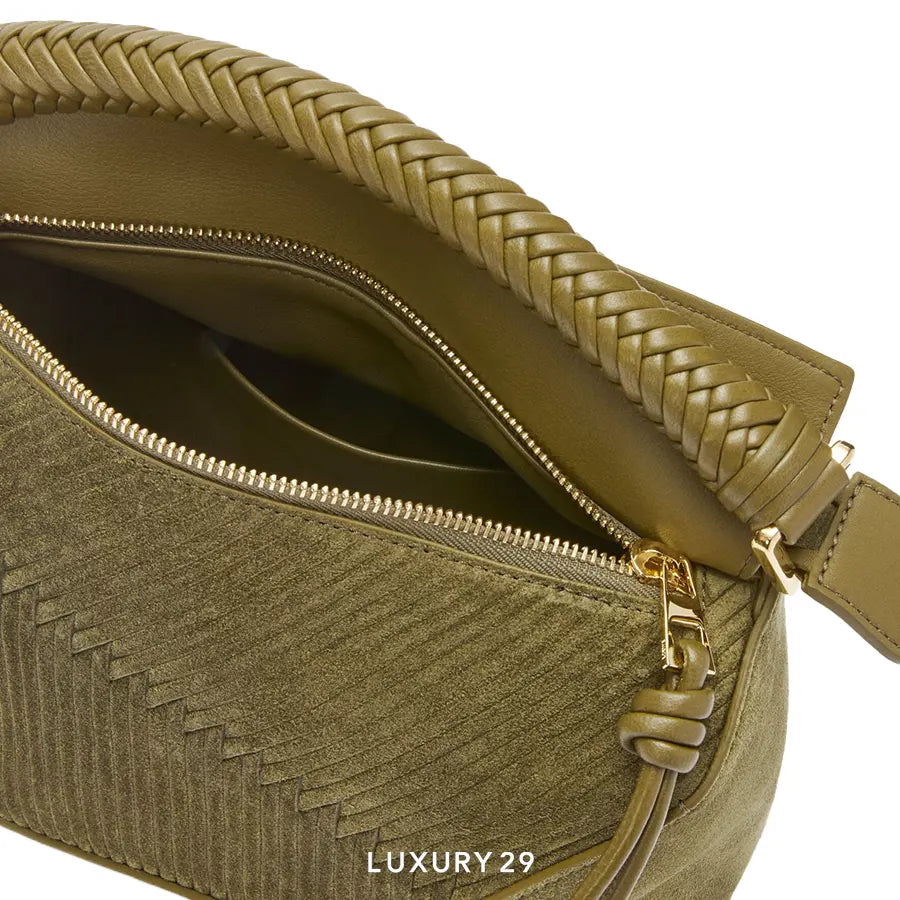Loewe Small Puzzle Bag in Suede Autumn Green LOEWE