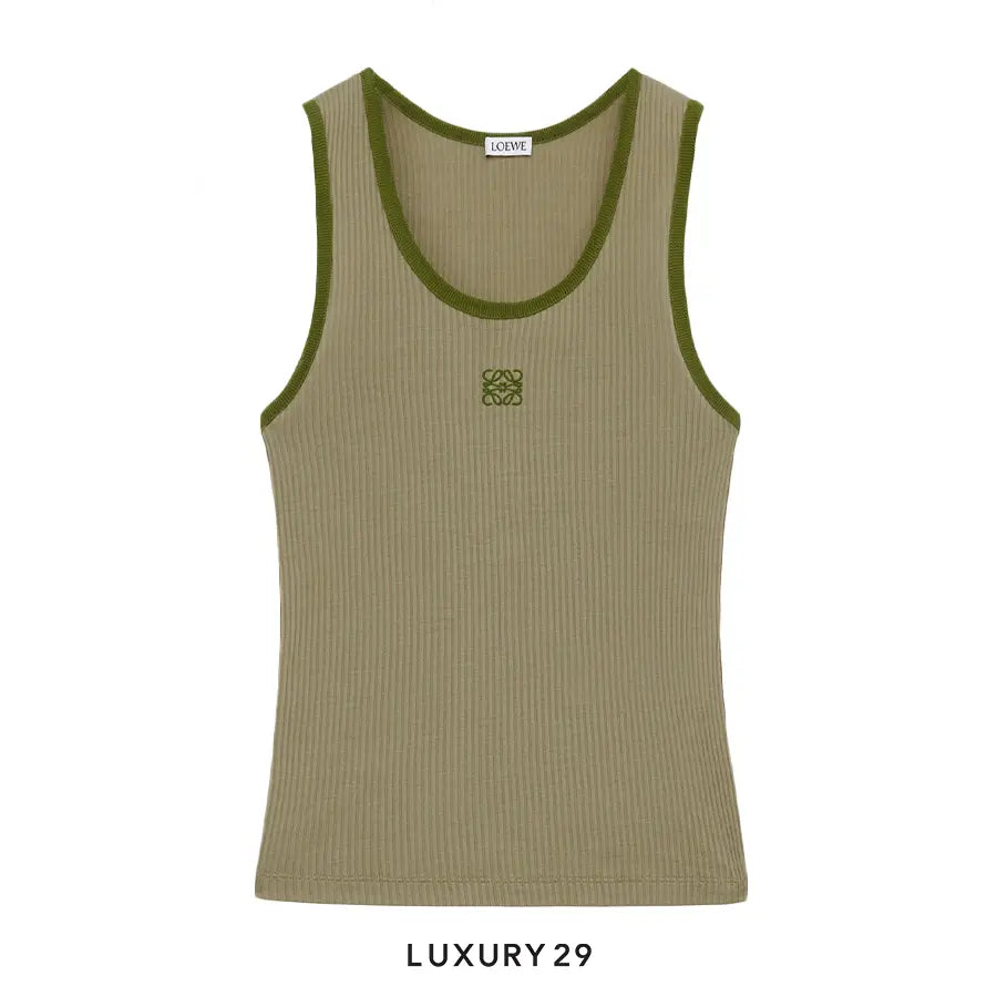 Loewe Tank top in silk Military Green