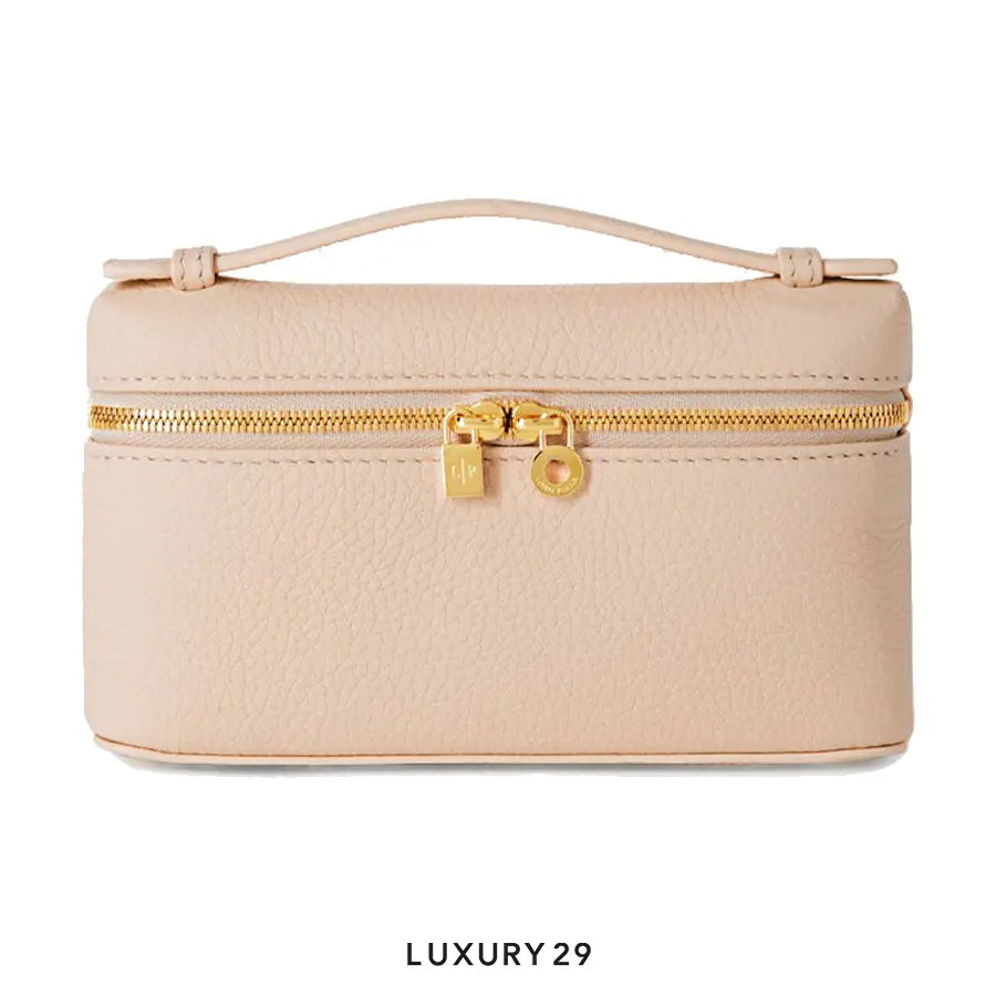 Loro Piana Extra Pocket Mini Pouch Grained Calfskin Creamed Honey/sun Gold LORO PIANA