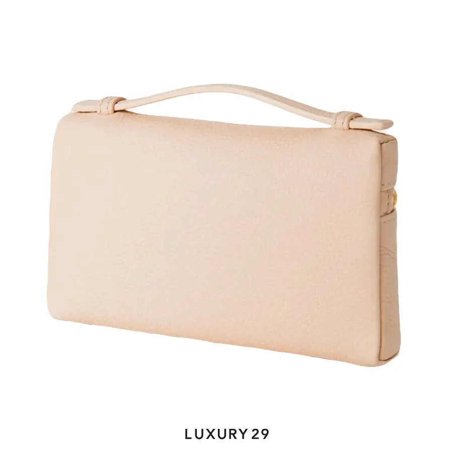 Loro Piana Extra Pocket Mini Pouch Grained Calfskin Creamed Honey/sun Gold LORO PIANA