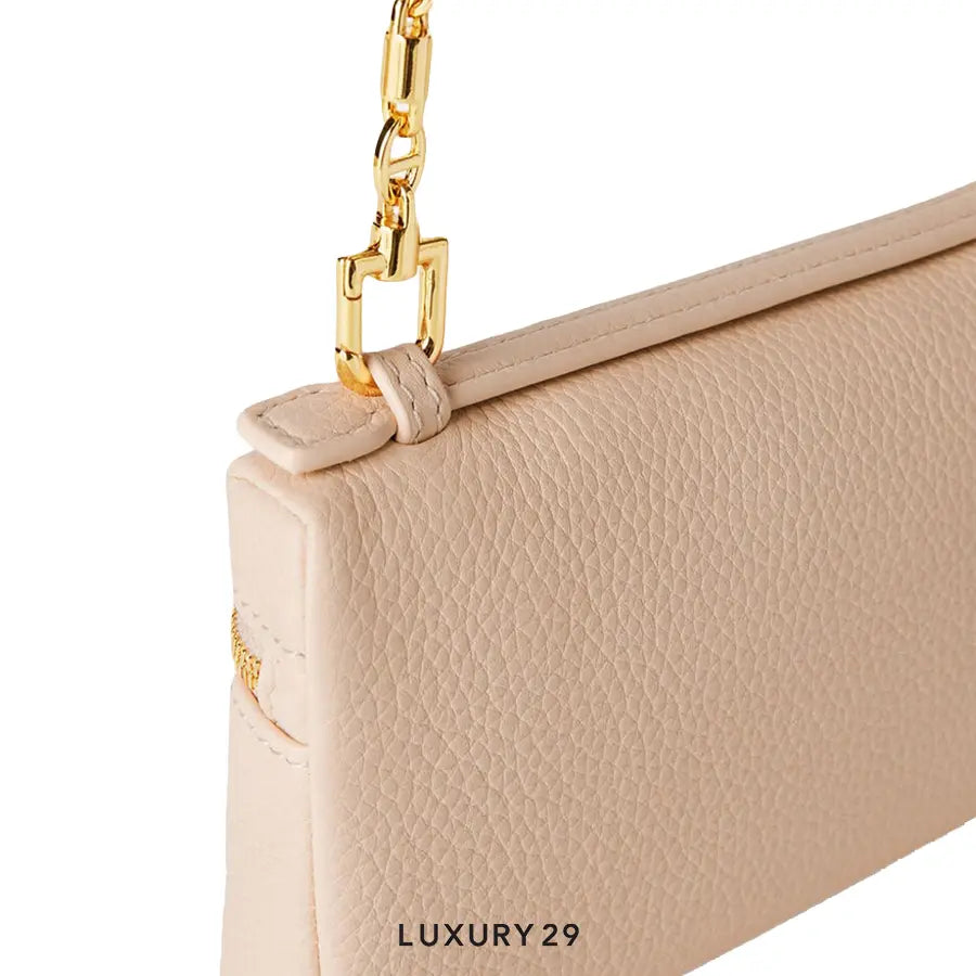 Loro Piana Extra Pocket Mini Pouch Grained Calfskin Creamed Honey/sun Gold LORO PIANA