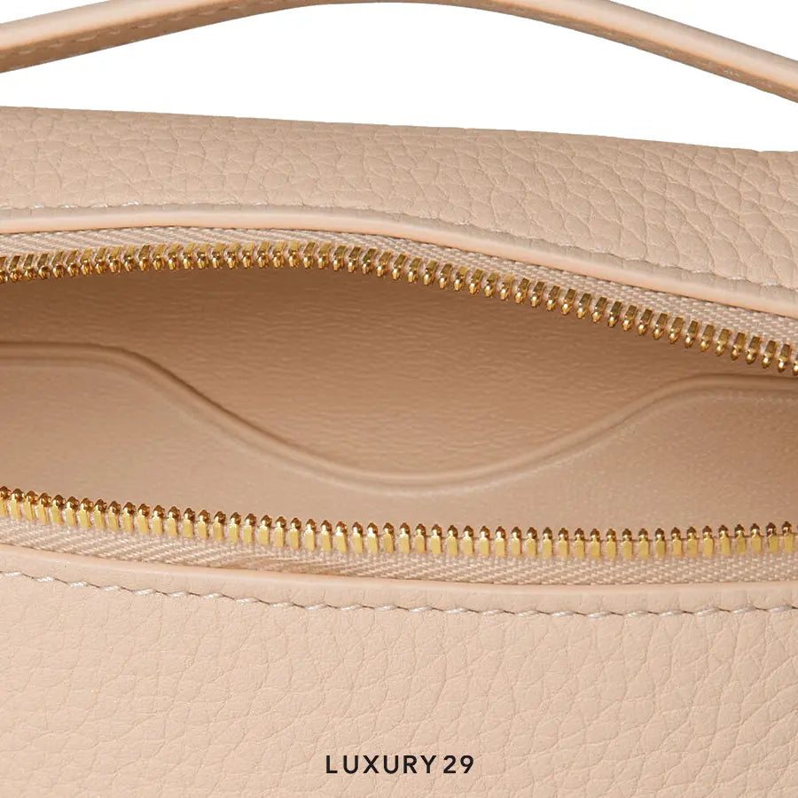 Loro Piana Extra Pocket Mini Pouch Grained Calfskin Creamed Honey/sun Gold LORO PIANA