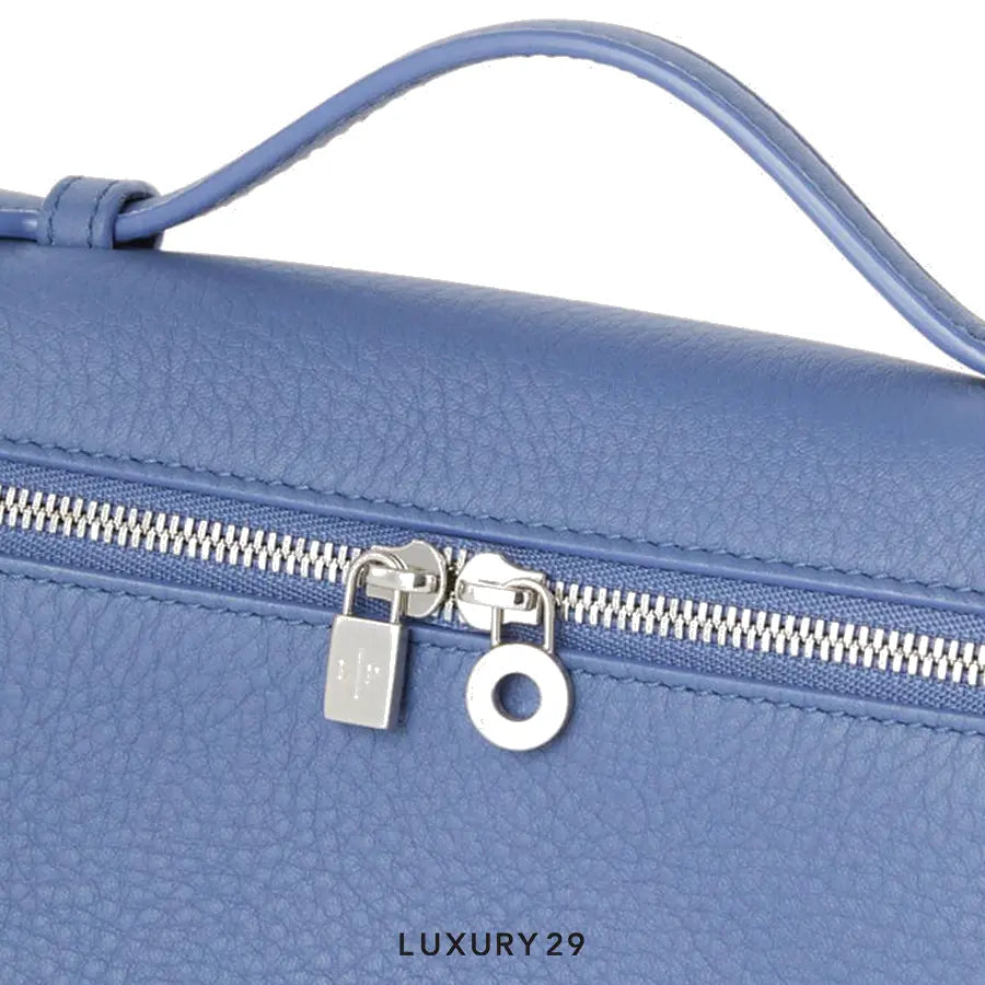 Loro Piana Extra Pocket Pouch L19 Grained Calfskin Cold Denim LORO PIANA
