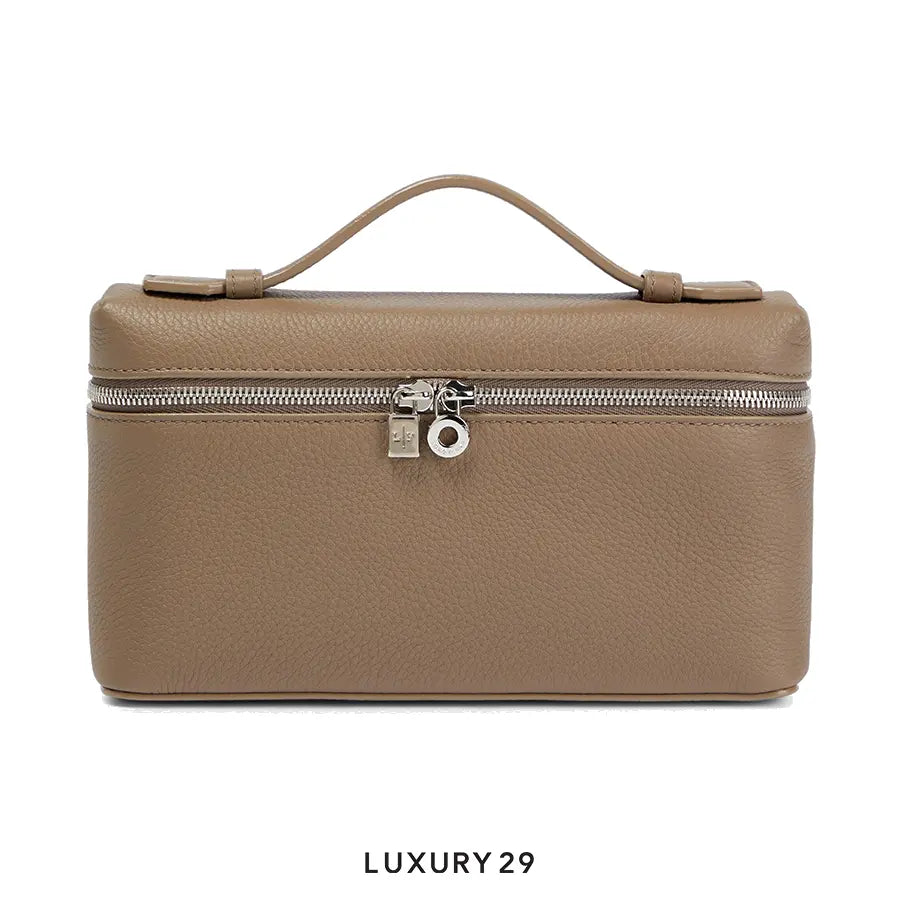 Loro Piana Extra Pocket Pouch L19 Grained Calfskin Warm Mastic LORO PIANA