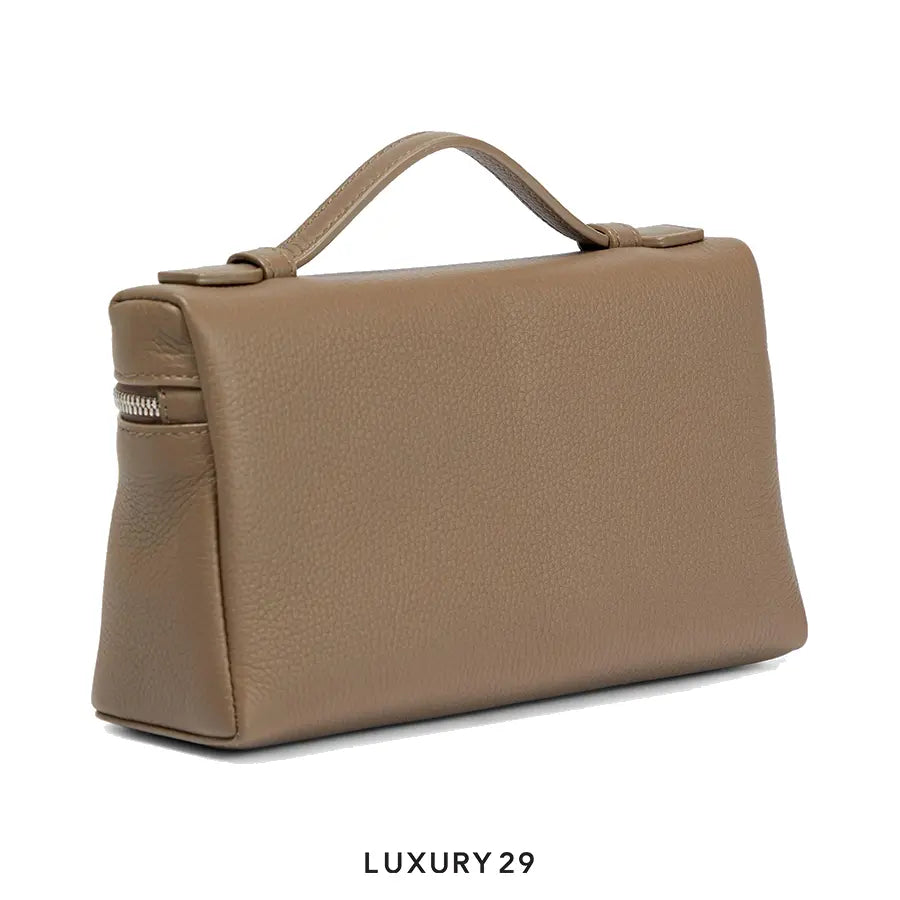 Loro Piana Extra Pocket Pouch L19 Grained Calfskin Warm Mastic LORO PIANA