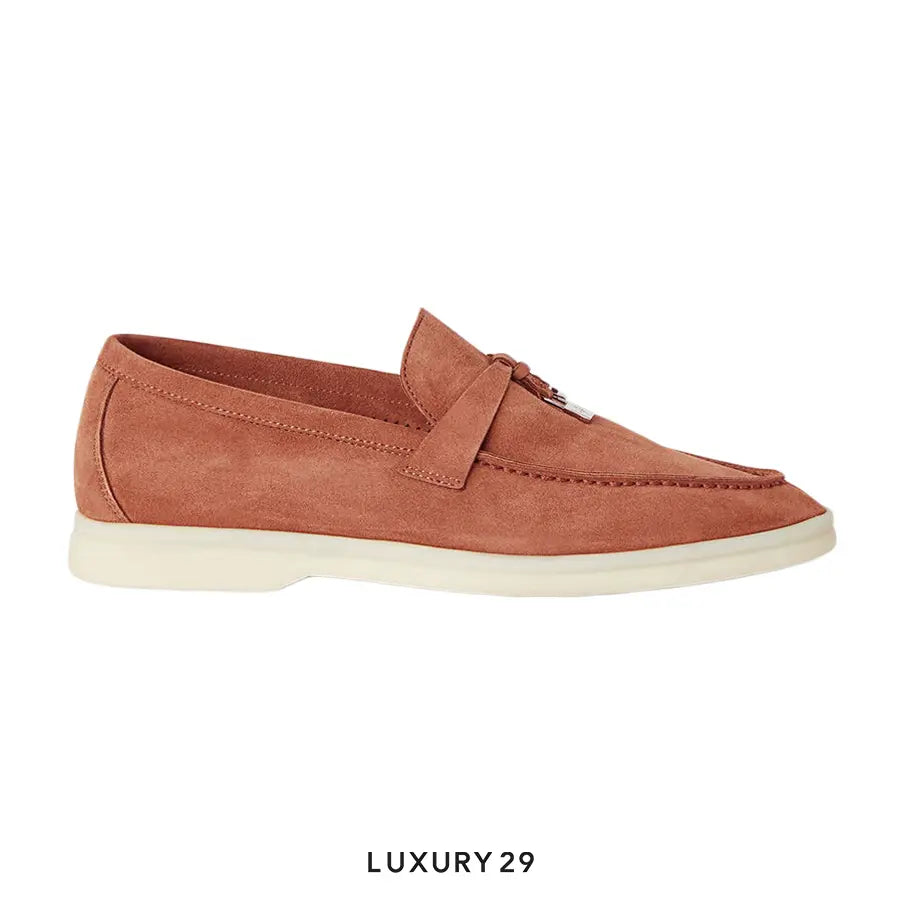 Loro Piana Summer Charms Walk Loafer Suede Goatskin Dusty Orange