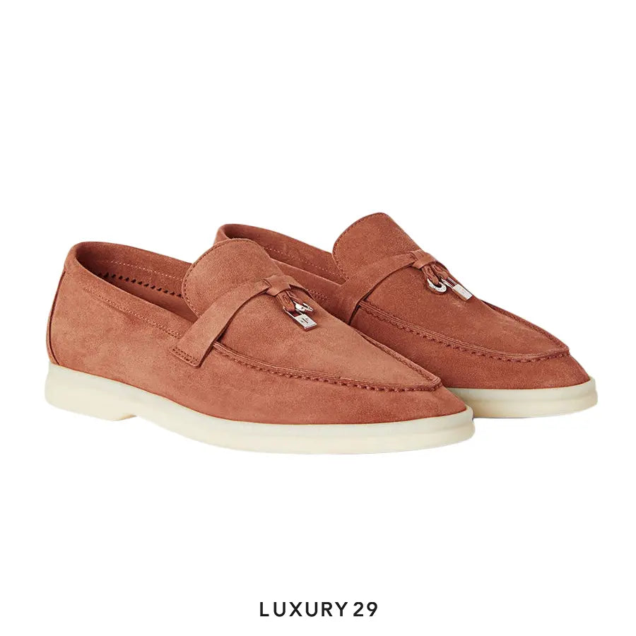 Loro Piana Summer Charms Walk Loafer Suede Goatskin Dusty Orange LORO PIANA