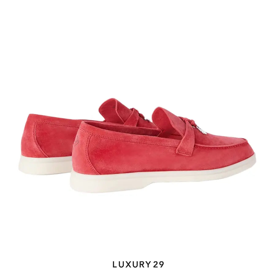 Loro Piana Summer Charms Walk Loafer Suede Tango Red LORO PIANA