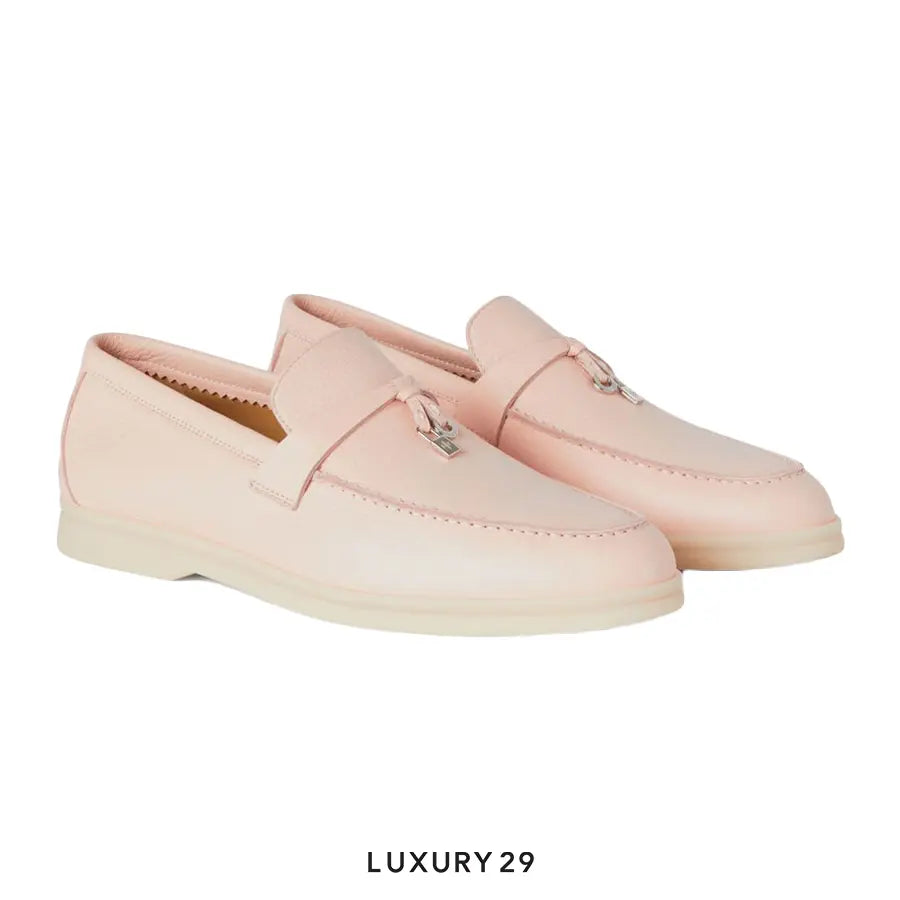 Loro Piana Summer Charms Walk Loafers Deerskin Plum Flower LORO PIANA
