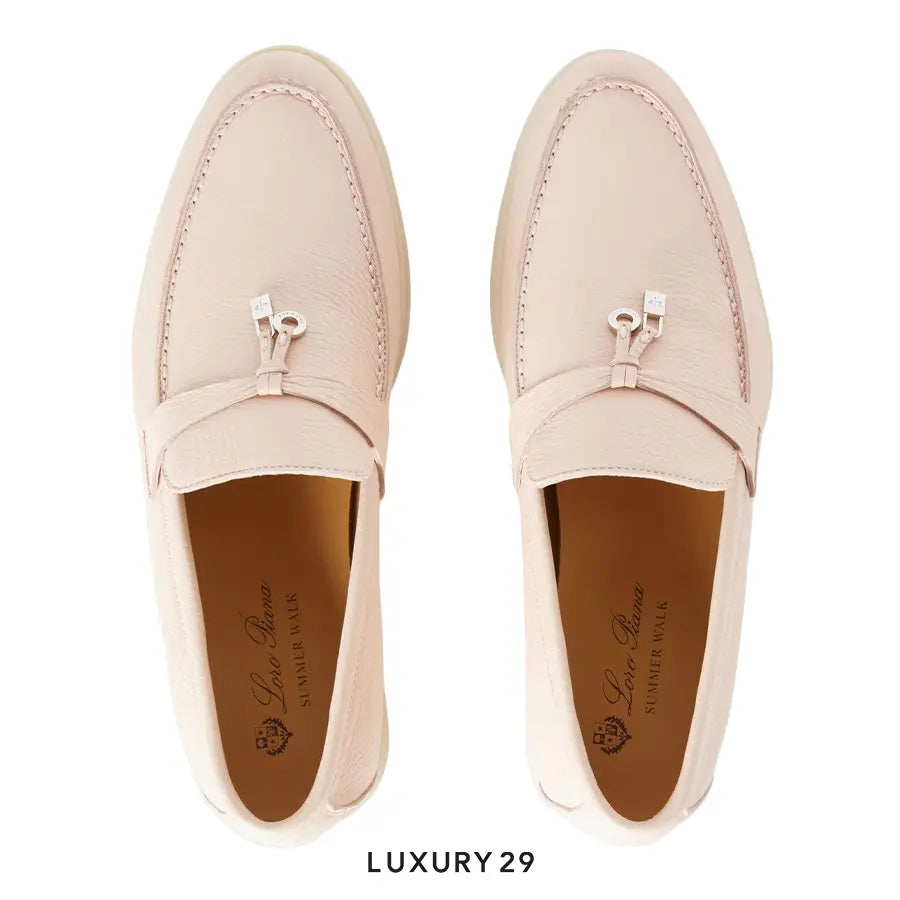 Loro Piana Summer Charms Walk Loafers Deerskin Plum Flower LORO PIANA