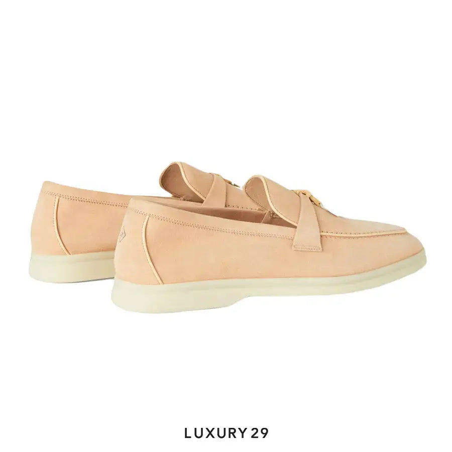 Loro Piana Summer Charms Walk Loafers Suede Goatskin Pink Reef LORO PIANA