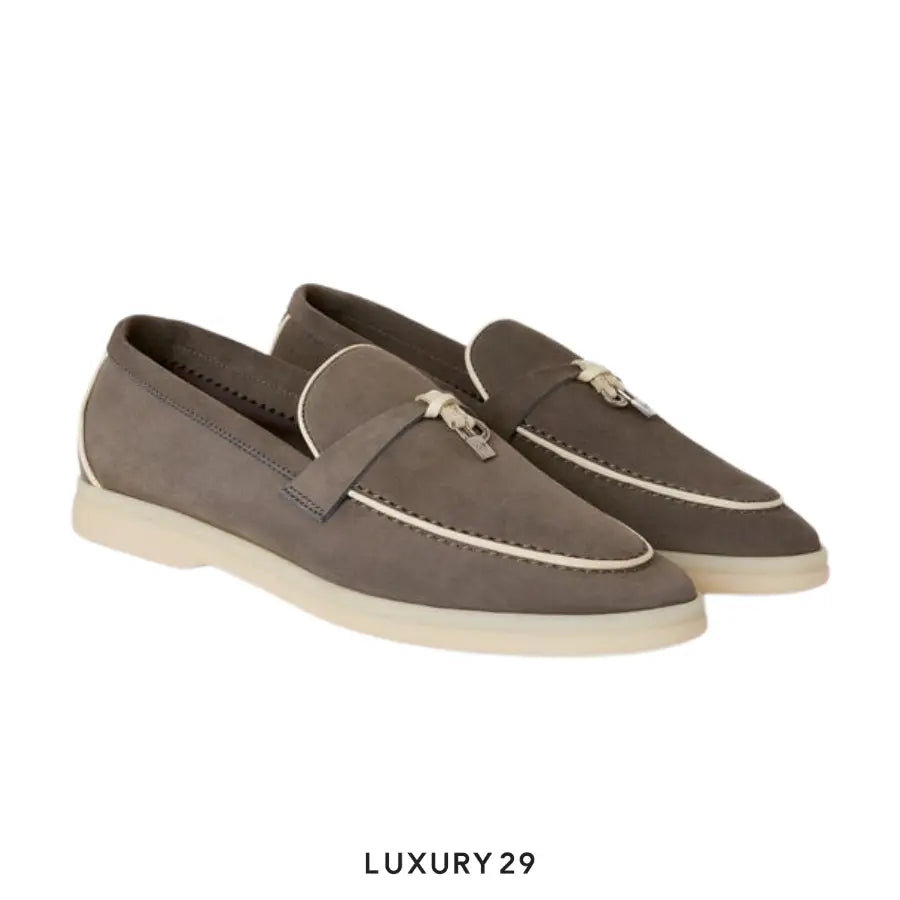 Loro Piana Summer Charms Walk Loafers Suede Goatskin Sicilian Capers LORO PIANA