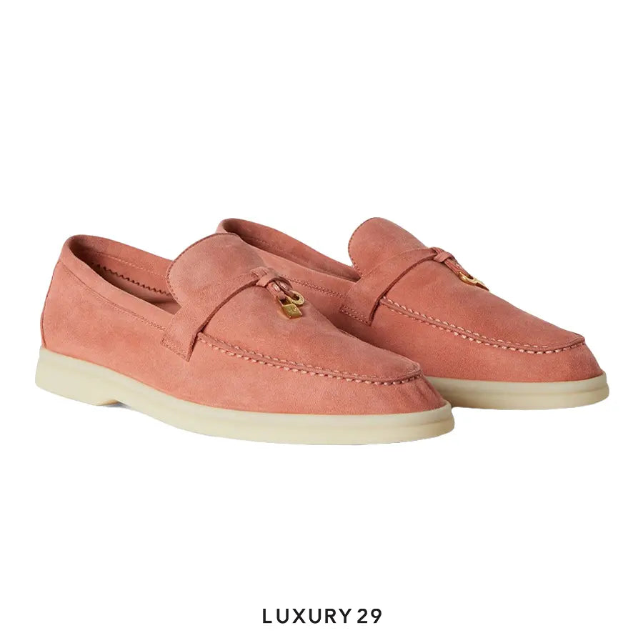 Loro Piana Summer Charms Walk Loafer Suede Goatskin Sorbet Pink LORO PIANA