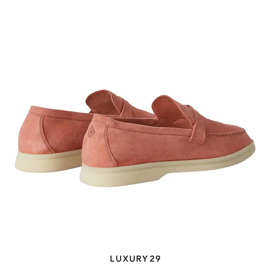 Loro Piana Summer Charms Walk Loafer Suede Goatskin Sorbet Pink LORO PIANA