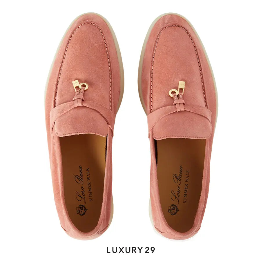 Loro Piana Summer Charms Walk Loafer Suede Goatskin Sorbet Pink LORO PIANA