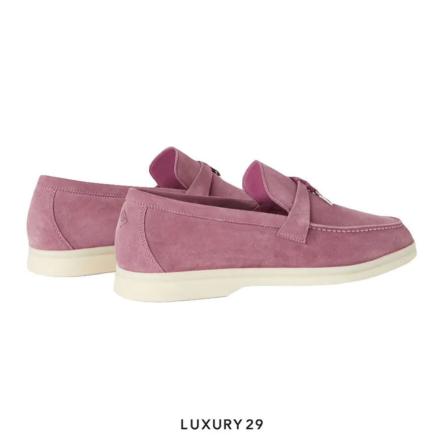Loro Piana Summer Charms Walk Loafers Suede Goatskin Wild Mauve LORO PIANA