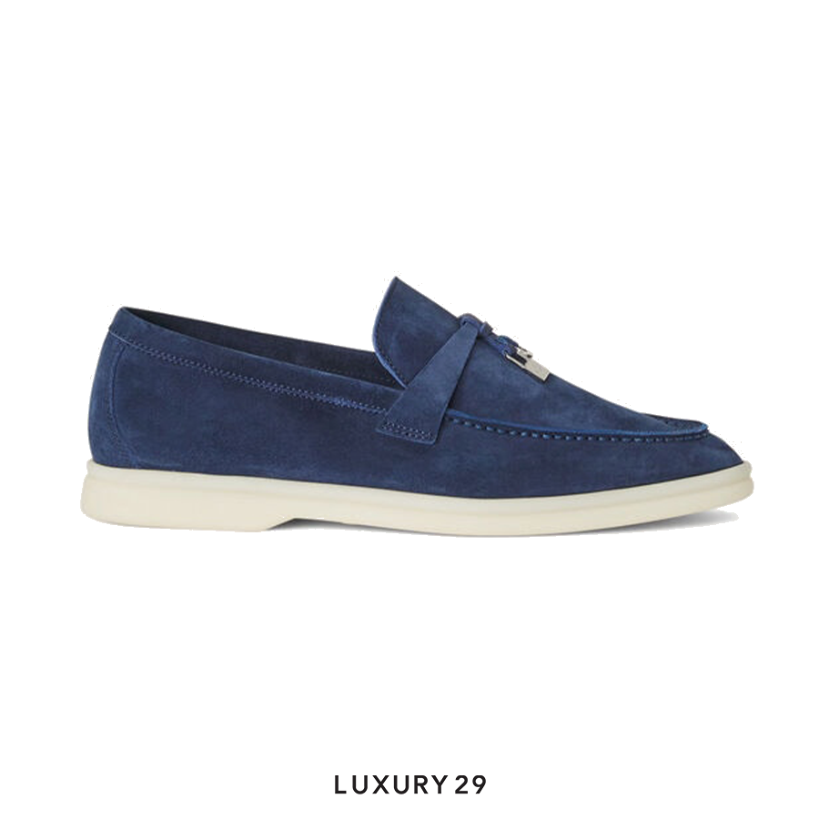 Loro Piana Summer Charms Walk Loafers True Dark Blue